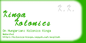 kinga kolonics business card